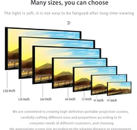 Salange Projector Screen 16:9 Metal Anti Light Curtain Reflective Fabric Cloth For YG300 XGIMI H3 HALO Mogo Xiaomi DLP Projector - Image 5