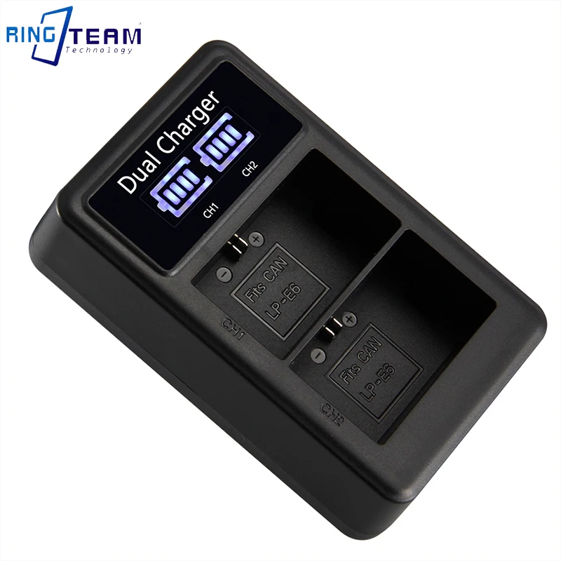 USB LCD Dual charger для canon LP-E6 батарея подходит EOS 6D 5D mark III 60D 18-135IS комплект 7D 70D 80D XC10 цифровые камеры
