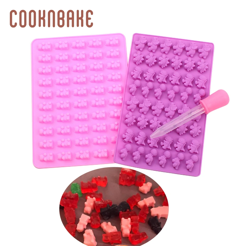COOKNBAKE клейкий Медведь силиконовая форма для конфет шоколадный торт формы для выпечки с капельницей мини динозавр Кондитерские клейкие помадки форма