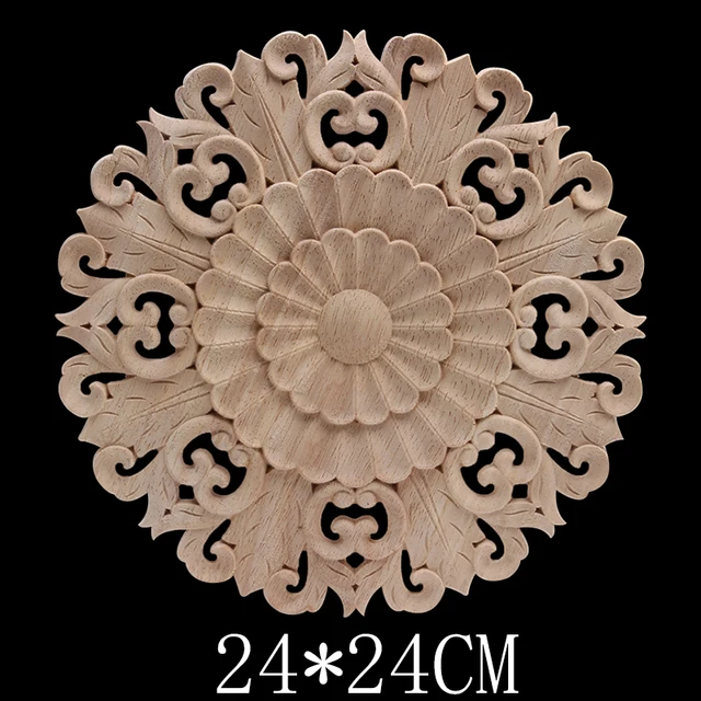 European Retro Floral Rose Wooden Furniture Decoration Accessories Cabinet Wood Decal Wood Craft Wood Applique Onlay Unpainted B136-6