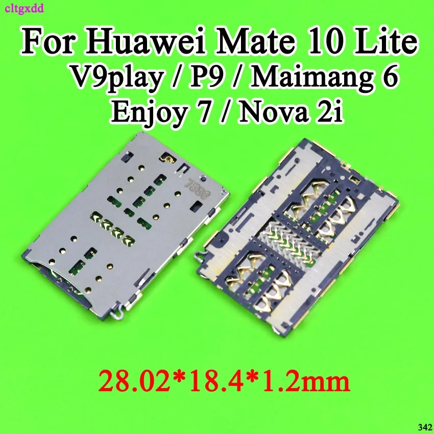 pimienta tonto vaso Cltgxdd 2pcs For Huawei P9 Mate 10 Lite/ Maimang 6/ Nova 2i Sim Card Slot  Reader Sim Card Connector Socket Holder Tray Reader - Connectors -  AliExpress