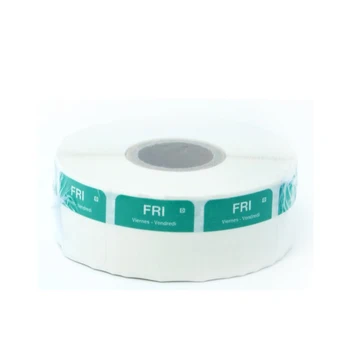 

DaySpot HYDS-RL1x1-FRI removable labels are safe and easy to tear labels to keep food fresh 1" X1" inches, 1000 labels per roll