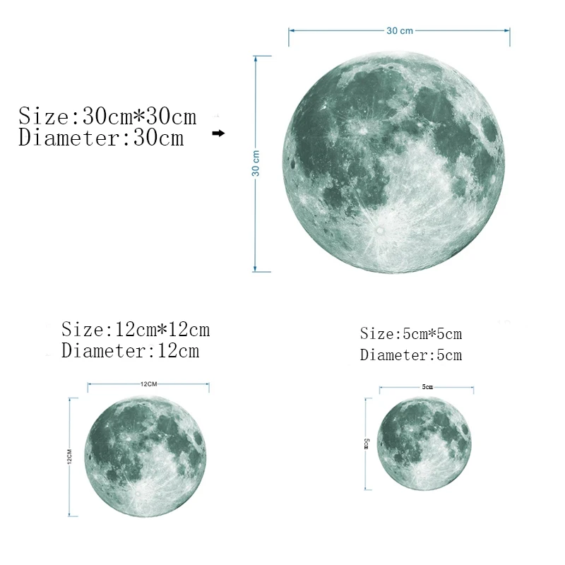 Luminous Moon Phase 3D Wall Sticker for Living Room Wall Decoration