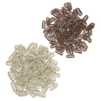 

Lot of 200pcs 28mm Metal Snap Clips for Hair Extensions Clip-on Wig Wigs Weft Hairpiece Hairdressing Tool