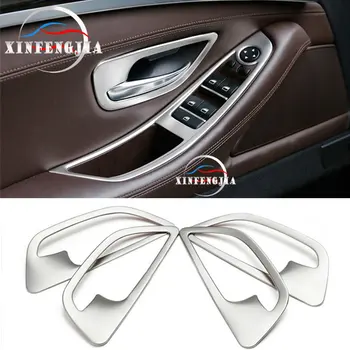 

For BMW 5 Series F10 11-16 4x Stainless Inner Door Open Handle Frame Cover Trim