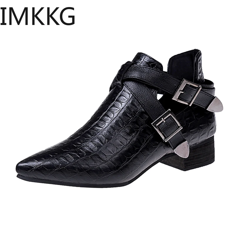 

Womens Boots Fashion Casual Ladies Shoes Martins Boots Buckle Boots Low Heeled women Shoes For Femmer