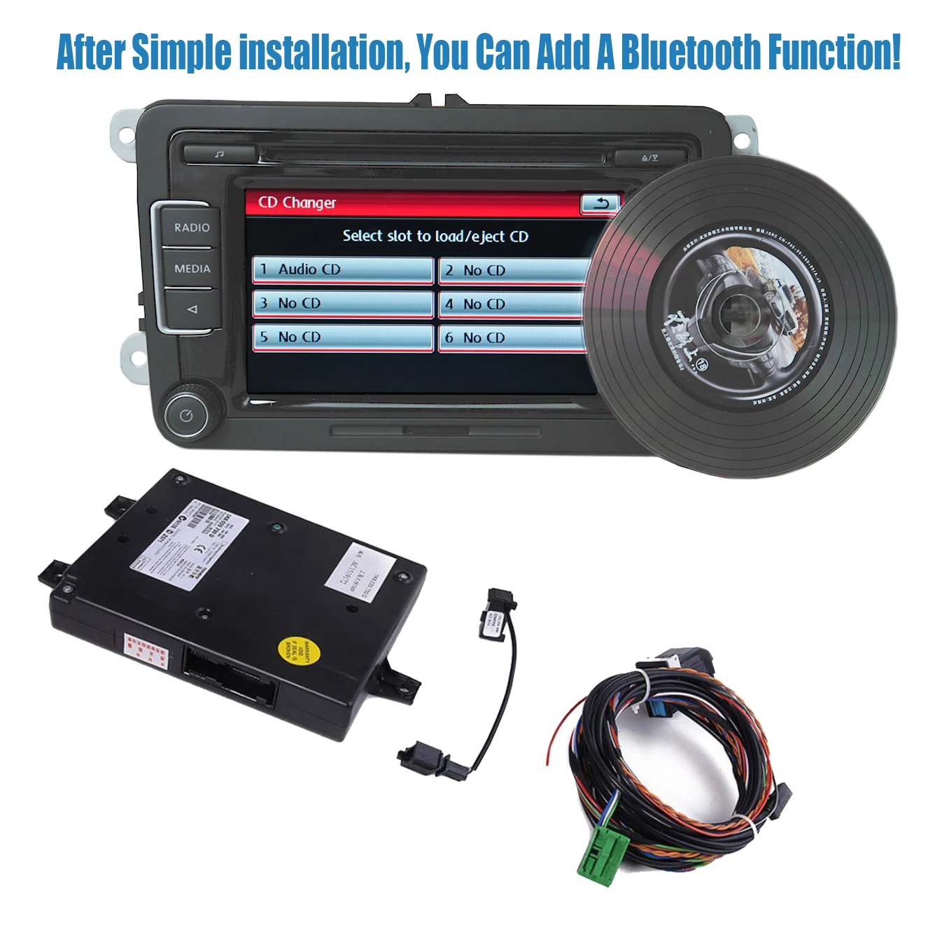 VW TOURAN Bluetooth car radio complete upgrade package USB AUX KW-R920BT 