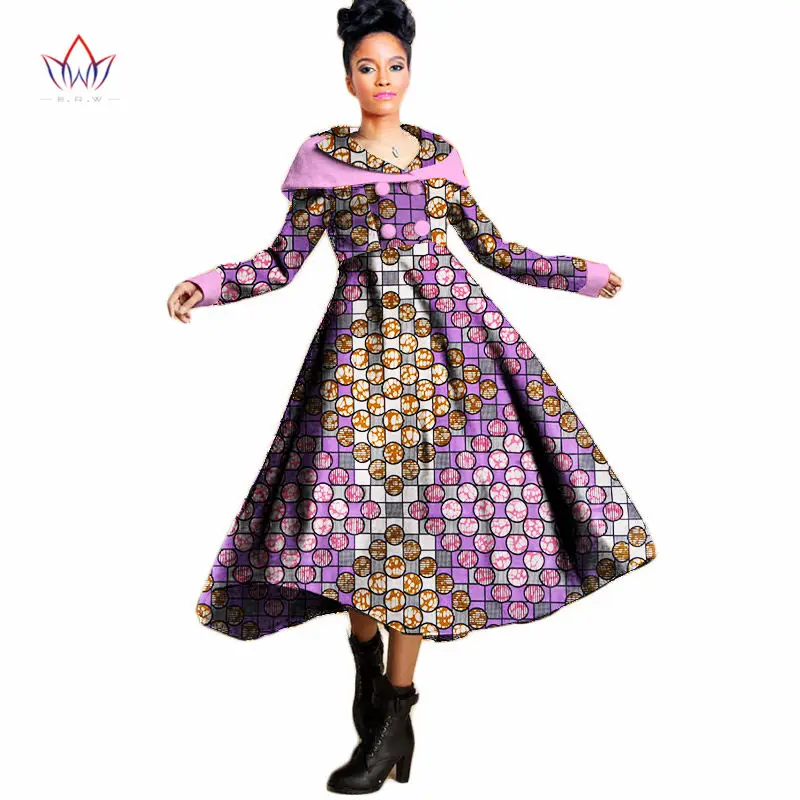 Зимняя женская одежда Riche Bazin из хлопка, африканская леди, длинное платье с принтом Дашики, африканская традиционная одежда для женщин WY933 - Цвет: 15