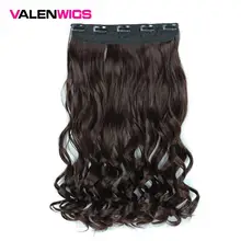 ValenWigs чистый натуральный Цвет Для женщин синтетические термостойкие парики 5 клипс волосы для увеличения объема единицы длинных волнистый One, волосы для наращивания на заколке