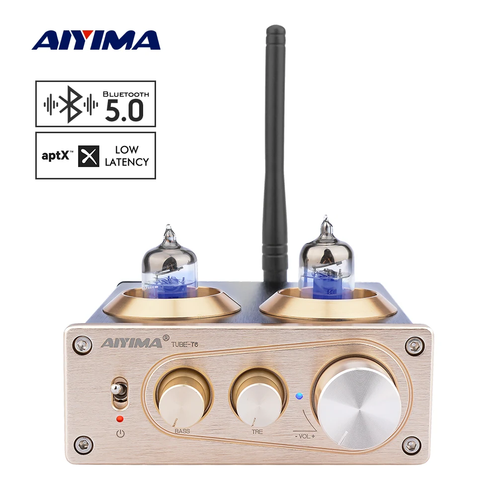 AIYIMA APTX Bluetooth 5 0 трубчатый предусилитель 6J1 вакуумный DIY стерео домашний мощности с