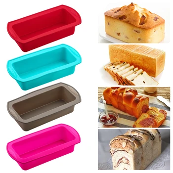 

Kitchen Silicone Cake Mold Rectangle Shape Cake Mold DIY Toast Bread Mold Baking And Pastry Tools 4 colors