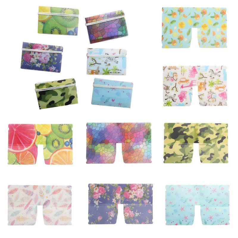 1Pc Cute Flowers & Animals Portable PVC Mask Clips Disposable Face Mask Storage Case Container Foldable Recycling Mask Holder