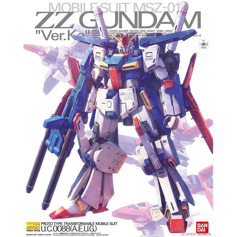 Bandai MG 1/100 MSZ-010 ZZ Gundam Ver.Ka Card Edition сборочные фигурки Модель Brinquedos | Игрушки и хобби