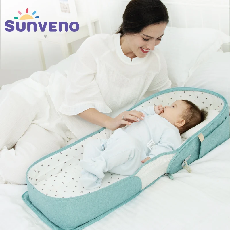 SUNVENO детская переносная Кровать Сумка Складная новорожденная дорожная кроватка переноска гнездо пеленка для кровати сумка кровать для ребенка 0-6 м
