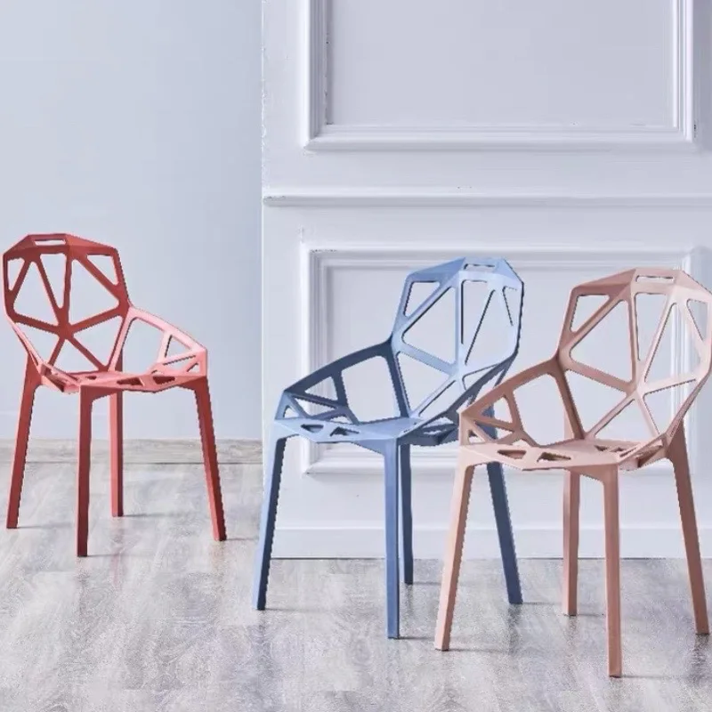 Living Room Furniture Home Chair Light Luxury Plastic Backrest Stool Desk Makeup Leisure Nordic Net Red Dining Modern Minimalist