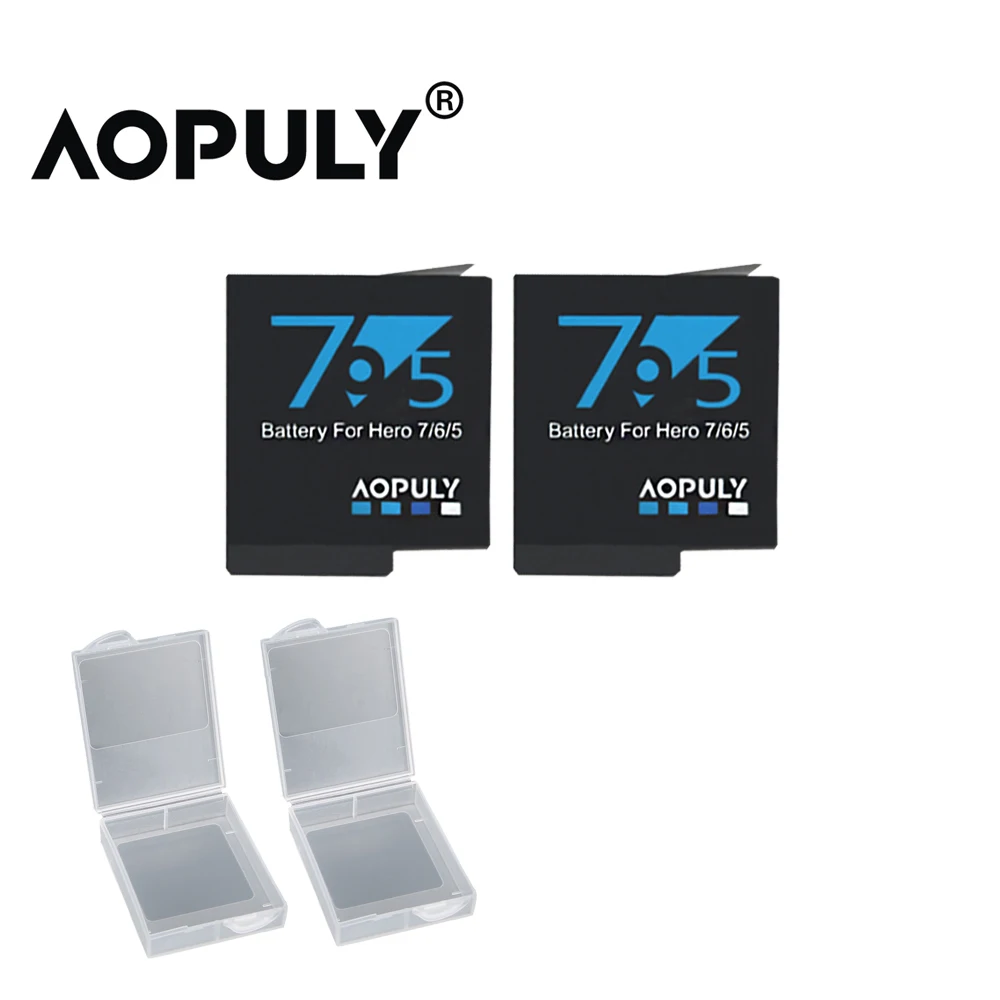 Aopuly для GoPro Hero5 Hero6 Hero7 Black Bateria для Go Pro Hero 5 6 7 8 Hero8 Black AHDBT 501 аксессуары для камеры