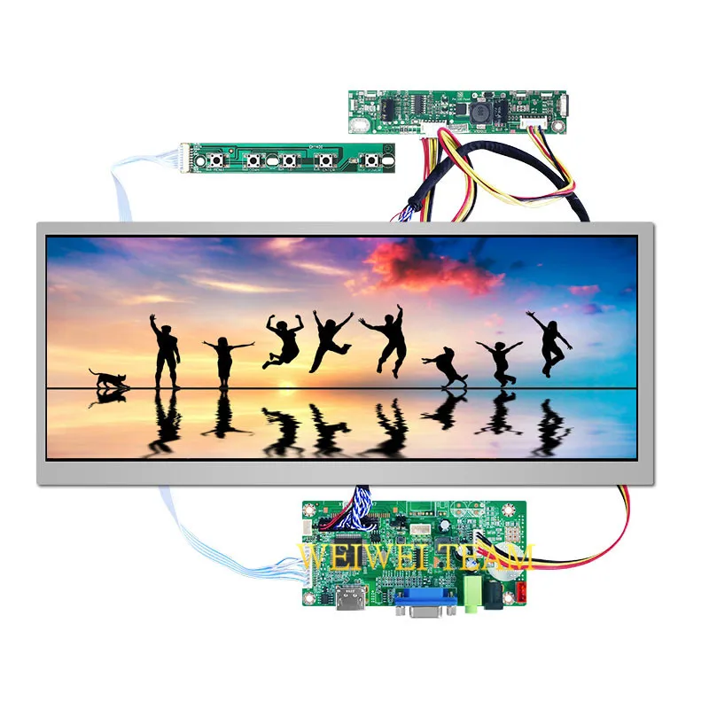 12,3 дюймов 1920*720 ips дисплей HSD123KPW1-A30 ЖК-панель приборной панели HDMI VGA драйвер платы для автомобиля навигационный экран - Цвет: full Kit