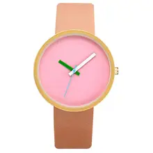 

80%HOT Unisex Faux Leather Strap Round Dial Candy Color Analog Quartz Wrist Watch Gift