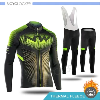 

Northwave Winter Cycling Jersey Set Long Sleeve Clothing Thermal Fleece Cold Protection MTB Keep Warm Riding Man Clothes