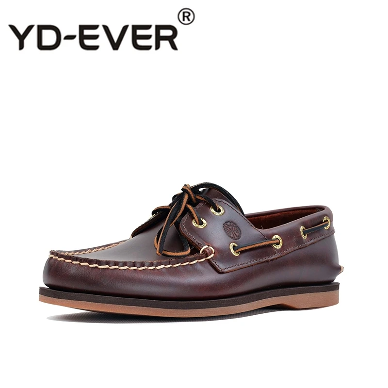 British Style Boat Runway European Driving Lace Up Casual Shoes Brand Famous Italian Men Soft Fashion Genuine Leather Burgundy | Обувь