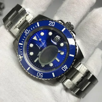 

AAA Blue watch SUB men sweeping movement Automatic watches Glide lock clasp ceramics bezel sapphire glass watches