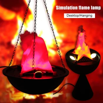 

Newe Halloween Electronic Brazier Lamp Hanging Light 3D Flickering Fake Fire Simulation Flame Party Stage Decor Lighting