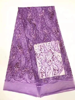 

New Fashion African Voile Lace Fabric High Quality French Organza Lace Fabric 2019 African Sequin Lace Fabric For Wedding