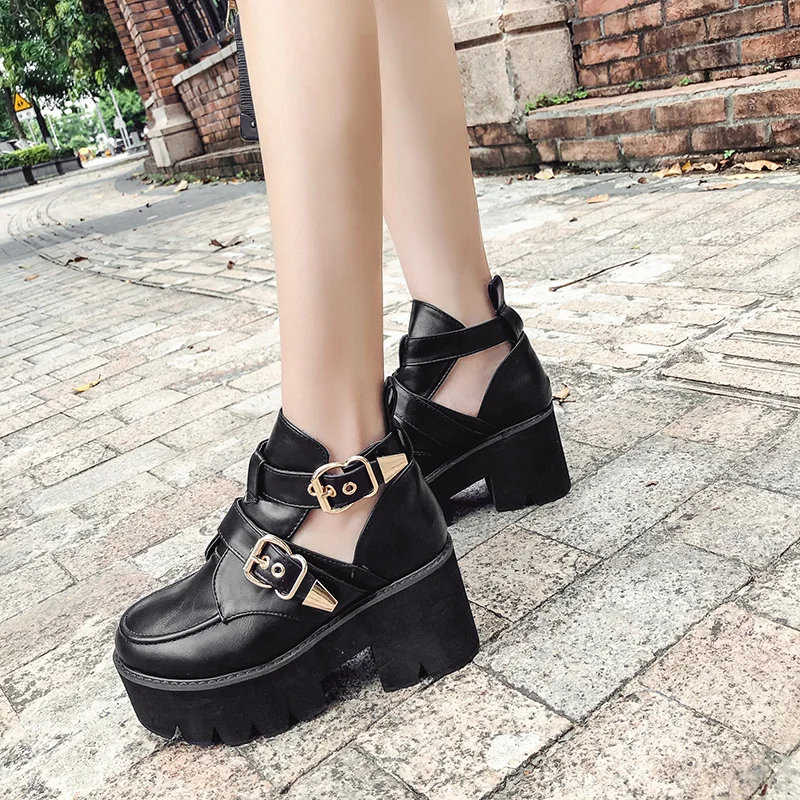 

Dropshipping Punk Boots Women Fall Shoes Platform Boots High Heel Shoes Motorcycle Black Boots Snow Shoes Women XYZ335