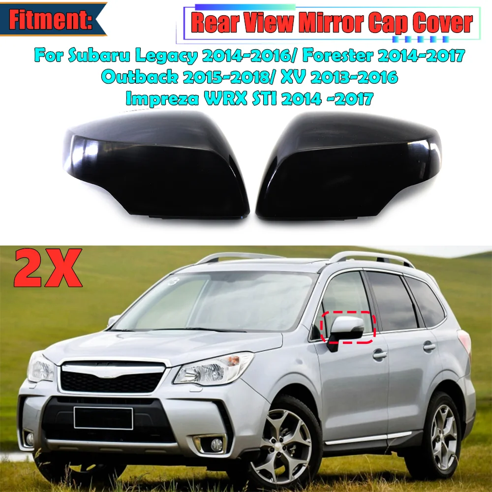 

2Pcs Car Rear View Mirror Cover Cap Side Door Rearview Cover Cap For Subaru Forester 2014-2017/ Impreza WRX STI 2014 -2017/ XV