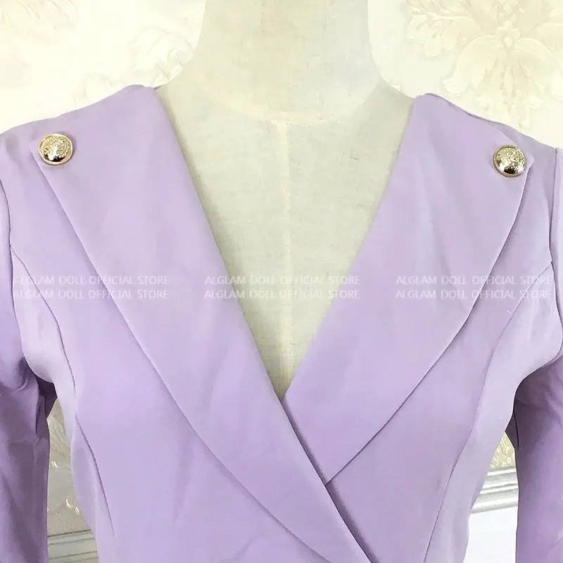 Осень OL фигурный облегающий светильник фиолетовый сексуальный женский пояса из ткани длиной до колена облегающее одноцветное офисное платье