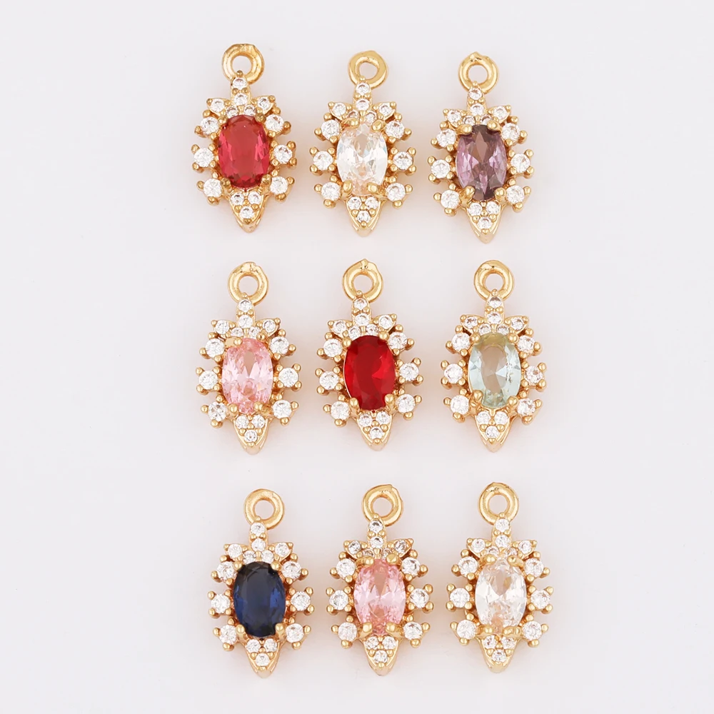 

WHSOK 30Pcs 8*15MM Earrings Pendant/CZ Charms/Jewelry Accessories/Hand Made/Oval Shape/Jewelry Findings & Components/DIY Making