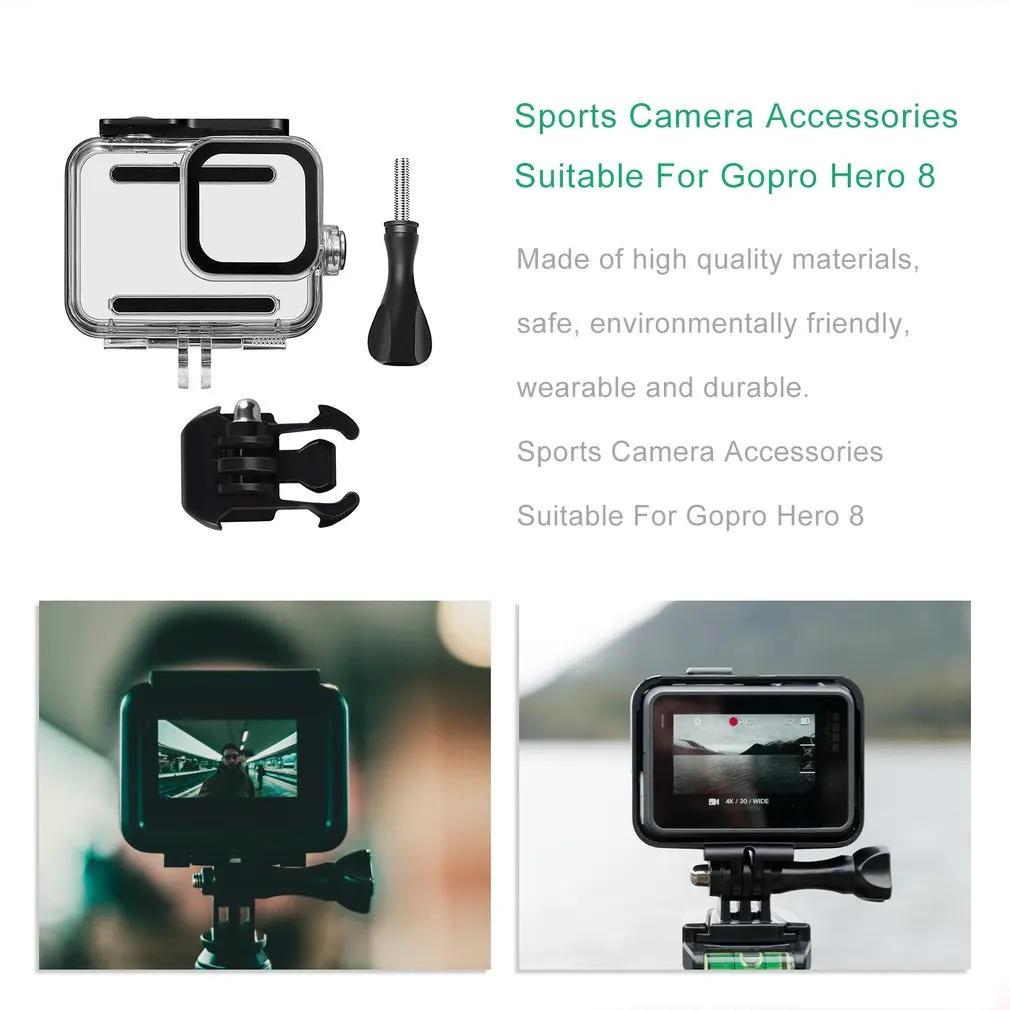 40 м/60 м подводный водонепроницаемый чехол для GoPro Hero 8 защитный чехол Корпус черный объектив камеры фильтры Дайвинг Плавательный набор