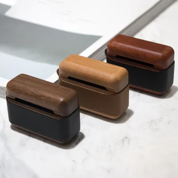

CASEIER Wooden Leather Case Box For Apple AirPods Pro Solid Protective Cover Hard Shell Wireless Bluetooth Earphones Accessories