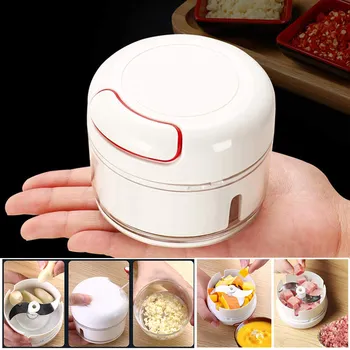 

Manual Food Chopper Mini Gralic Grinder Press Mincer Food Processor for Chili Ginger Vegetable Fruits FKU66