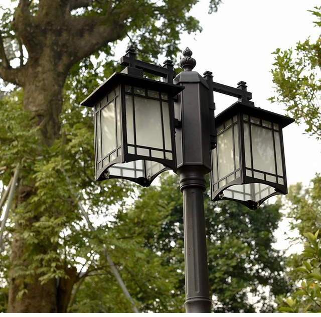 TOKYO lampadaire LED E27 acier poteau NOIR extérieur étanche éclairage  jardin avenue cour 230V MESURE 80CM