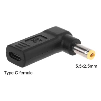 

DC Power Adapter Type-C Female to 5.5x2.5mm Male Jack for As-us Le-novo Toshiba