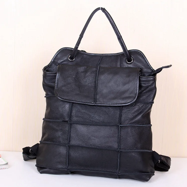 

Genuine Leather Full-grain Leather Handmade Joint Leather Cool Trendy Bag Lady Bag Backpack Backpack