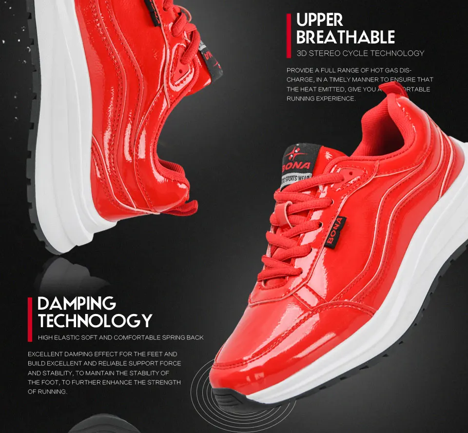 BONA 2021 New Designers Trendy Casual Flats Sneakers Ladies Fashion Comfort Platform Vulcanized Shoes Women Leisure Footwear
