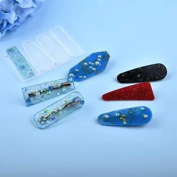 

DIY Hair Clip UV Epoxy Resin Mold Crystal Silicone Mold Homemade Personality Hair Clip Jewelry Tools Casting Mould Resin Craft