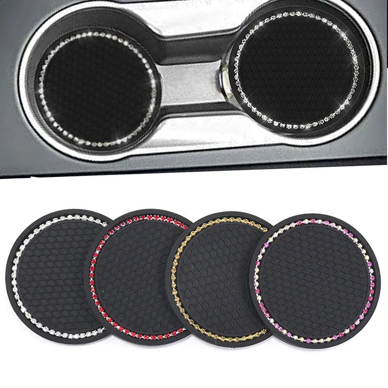 2 Pcs Universal Car Cup Mats Non-slip Mat Silicone Biling Water Mat Non-Slip Cover Interior Decoration Car Interior Accessories