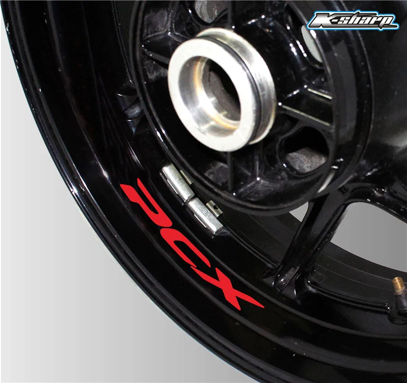 Мотоцикл стиль колеса шины аксессуары Светоотражающие полосатые наклейки креативные обода Декоративные наклейки для Honda PCX MOTO наклейки - Цвет: K-LQT-PCX-03