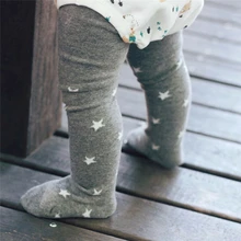 Лидер продаж; зимние теплые длинные штаны для новорожденных; колготки для маленьких девочек; тонкие колготки; хлопковые носки с украшением в виде звезд
