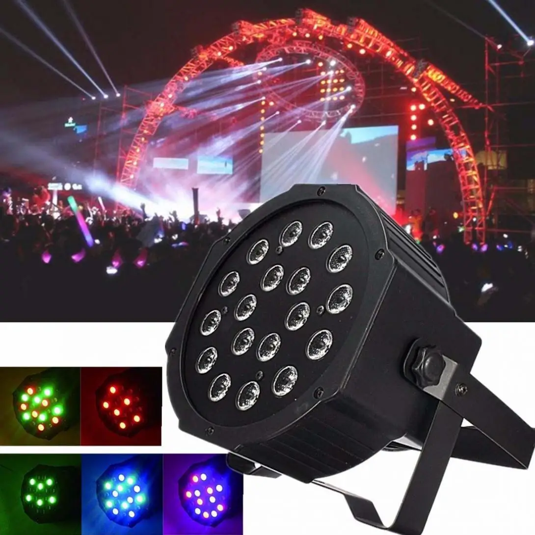 

18W RGB LED Stage Light Par DMX-512 Lighting Laser Projector Party DJ Light Manual Automatic DMX512 For Disco Bar Wedding Party