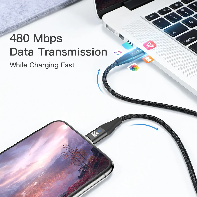 FLOVEME USB Typ C zu Beleuchtung Kabel für iPhone 11 Pro X XS 8 XR PD 18W Schnelle USB C Lade Daten