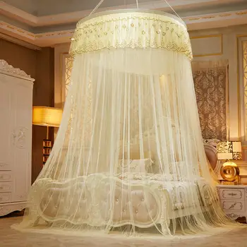 

Princess Bed Canopy Bedcover Mosquito Net Curtain Bedding Romantic Baby Girl Round Dome Tent Cotton