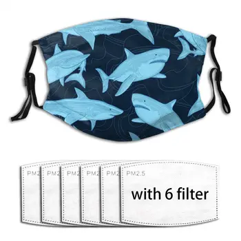 

Air Pollution Shark Pattern Outdoor Washable 2020 Fashion Printing PM2.5 With Filter Mask Mouth-muffle Face Mask