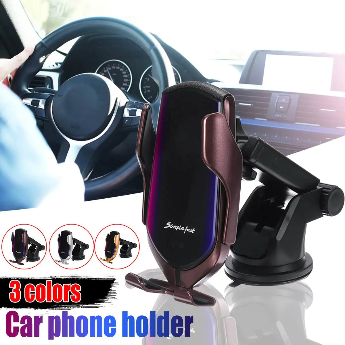 

Automatic Clamp Car Wireless Charger 10W Quick Charge Mount for Iphone XS For Huawei P30Pro Qi Infrared Sensor Phone Holder