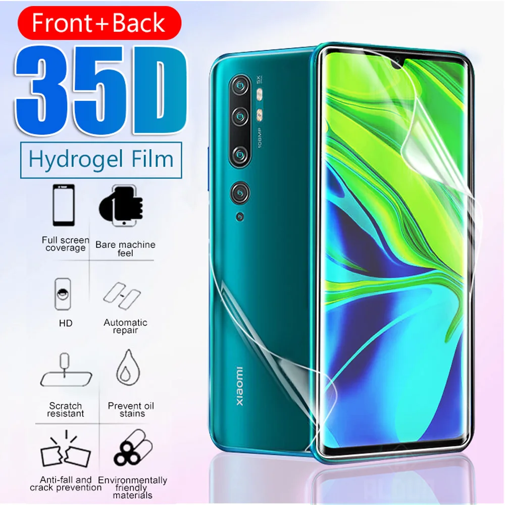 Передняя и задняя Гидрогелевая пленка для Xiaomi Redmi Note 8 Pro 7 K20 mi9 10 9 Lite A3 8A защита