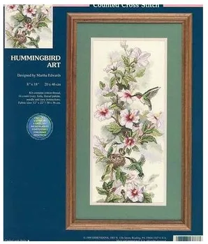 

Higher quality cotton threads beautiful counted cross stitch kit hummingbird art Dimensions 13667 bird and peony flower