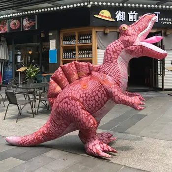 

Pink Dinosaur Inflatable Suits Adult Performance Costume Halloween Cosplay Dress P31B